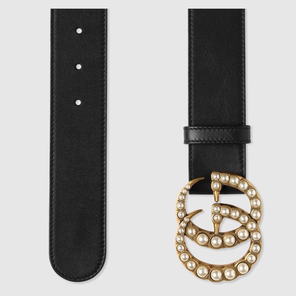 GUCCI Moon Calfskin Pearl Double G Belt - Picture 7 of 14